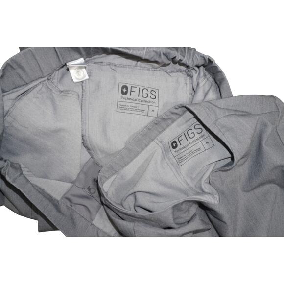 FIGS Technical Collection Scrub Set Gray V-Neck Top Pants Size M Medical Uniform - Picture 11 of 11